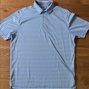Daniel Cremieux Light Blue Striped Polo Shirt.